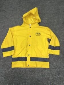 Oshkosh Yellow Rain Jacket Zip Pouch Kid Sz 7
