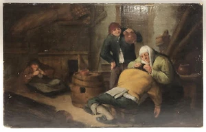 OLD MASTER? Pintura al óleo ~ ESCENA DE GÉNERO HOLANDESA ~ Antigua después de Adriaen van OSTADE - Imagen 1 de 5