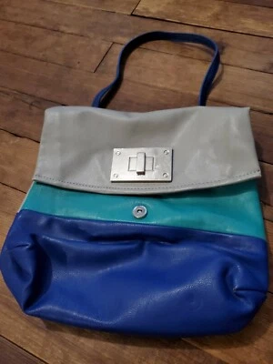 Bolso Cartera Kenneth Cole Reaction Azul Gris Geométrico Foto 1 de 4