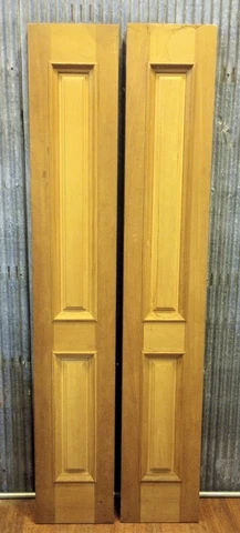 Pair of Narrow Mahogany Exterior Doors 12" x 72" Cover
