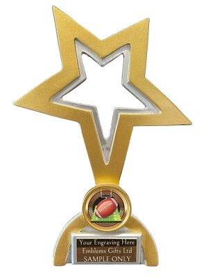 EMBLEMS GIFTS LTD American Football Pitch Award Classic Star Trophy Award Gravur gratis
