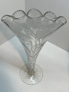 Stourbridge Stevens and Williams Art Nouveau Rock Crystal Antique Vase Beautiful - Picture 1 of 6