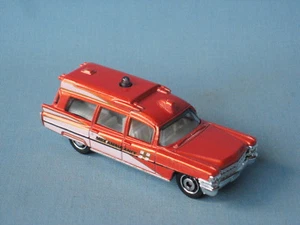 Matchbox 1963 Cadillac Ambulance Orange Hospital Medic USA Retro Toy Model Car - Picture 1 of 3