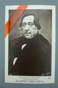 Carte postale de Gioachino Rossini 1792-1868, compositeur Italien. - Foto 1 di 2