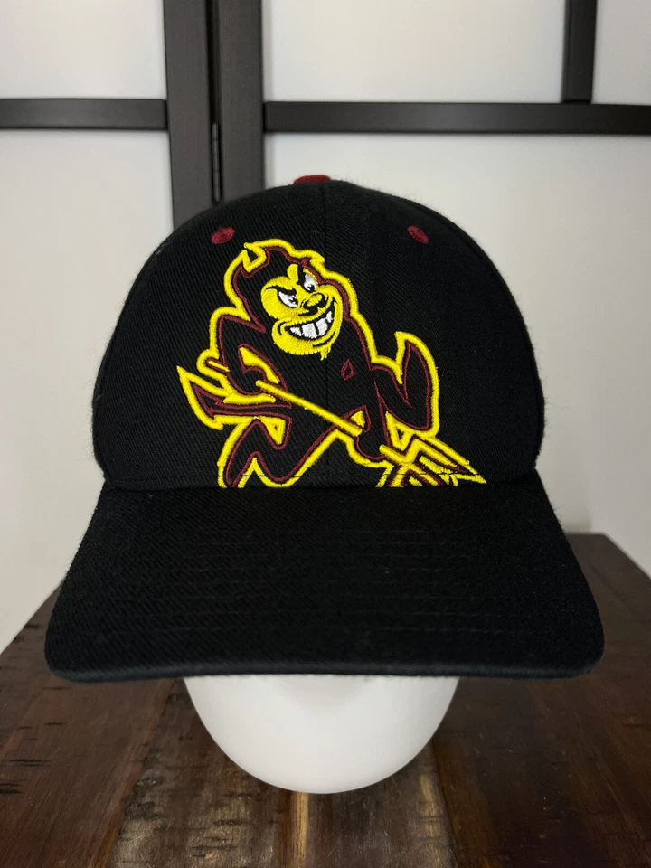 VTG Arizona State Sun Devils Hat Cap Fitted Adult 7 3/4 Black NCAA Zephyr Wool - Image 1 of 4