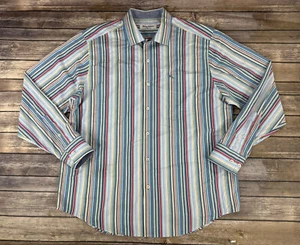 Tommy Bahama Button Up Shirt Mens Size L Multi Color Striped Islandzone Casual - Picture 1 of 16