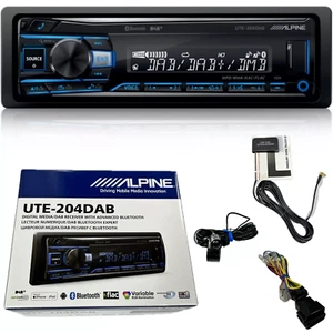 AUTORADIO ALPINE UTE 204 DAB USB AUX BT DAB+ Antenna inclusa 4x50 W Auto Radio - Foto 1 di 2