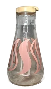 Vintage Mid Century 1950’s Kitchen E Z Por Corporation Glass Pink Carafe Pitcher - Picture 1 of 11