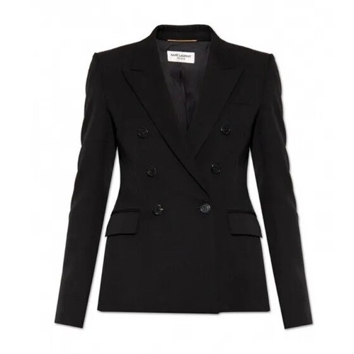 SAINT LAURENT (YSL) Blazer YVES SAINT LAURENT Fitted Nero Doppio Petto FR 36 US 4 giacca $2450