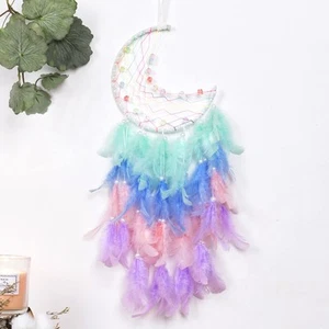 Moon Dream Catcher - Handmade Crescent Design Dreamcatchers for Room Wall Dec... - Picture 1 of 7