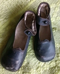 Antique "Safe-Foot Hand Turned " Child or Doll, Leather Mary Jane Shoes - Picture 1 of 7