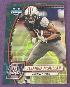 2024 Bowman University Chrome Tetairoa McMillan Teal Lava Carolina Panthers RC - Picture 1 of 2