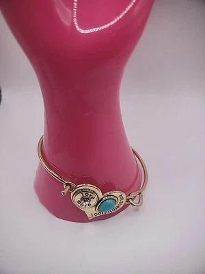 Pulsera Brazalete Vintage Corazón Cristal Azul Gancho Amor Más Corintios 13 4 Foto 1 de 4
