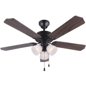 Harbor Breeze Centerville 42-in Flush Mount Oil Rubbed Bronze with Auburn Blades - Picture 1 of 15