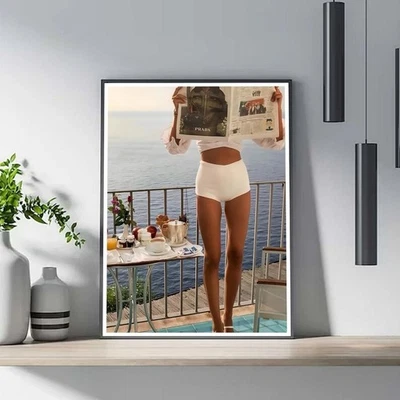 Girl Reading Magazine Poster, Retro Magazine Cover, Fashion Poster - Image 1 of 4