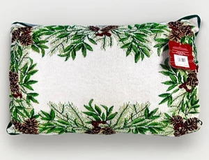 Vintage Nadelspitze Wendekissen Pind Kegel Stechpalme Beeren 13" x 18 - Bild 1 von 8