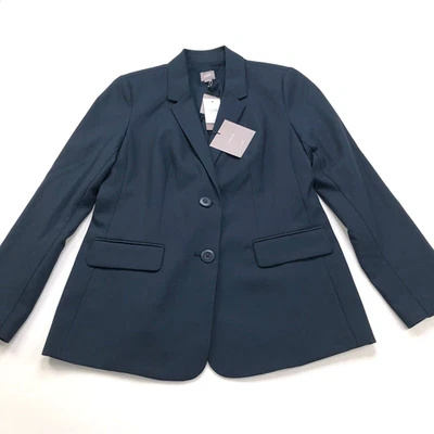J.Jill NUEVA Chaqueta Blazer Simple 120 Mujer 4P Pequeña Lana Azul Marino Dos Botones Foto 1 de 4