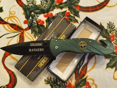 Stocking Stuffer! Navaja de rescate de bolsillo Green Army Ranger Foto 1 de 4
