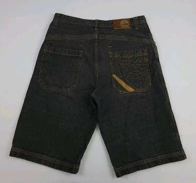 Pantalones Cortos Vaqueros Timberland Sueltos Vintage Cuero Bordado Y2k Años 90 EE. UU. 34 Foto 1 de 4