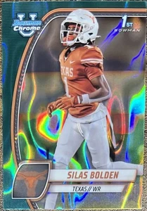 2024 Bowman University Chrome Silas Bolden 1er refractor de lava verde azulado #164 - Imagen 1 de 2