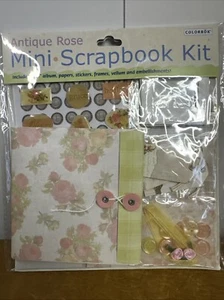 Colorbok Antique Rose Mini Scrapbook Kit 12 Page 4 x 4 Album Plus Embellishments - Picture 1 of 2