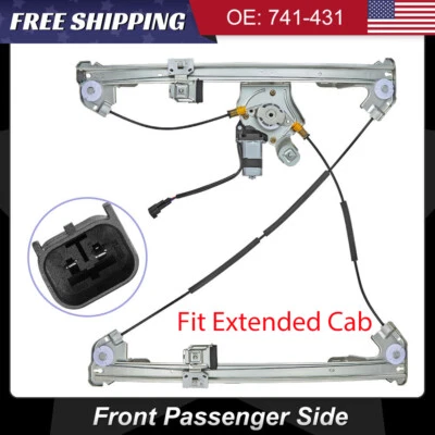 For Ford F150 Extended Cab Front Window Regulator w/ Motor Front Passenger Side - Image 1 of 4
