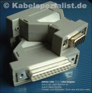 Amiga 1200 VGA-Adapter 23pol Bu. -  15pol HD-Bu. METALLISIERT - Bild 1 von 3