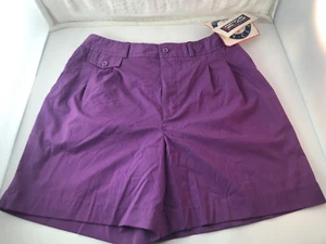 Sportif USA Women's Active Classics Purple Pleated Shorts Size 30 Waist NWT - Picture 1 of 8
