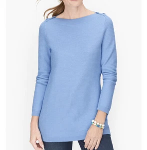 Talbots Size 2X Basket Weave Sweater Blue Bateau Neckline Women’s Plus Size - Picture 1 of 13