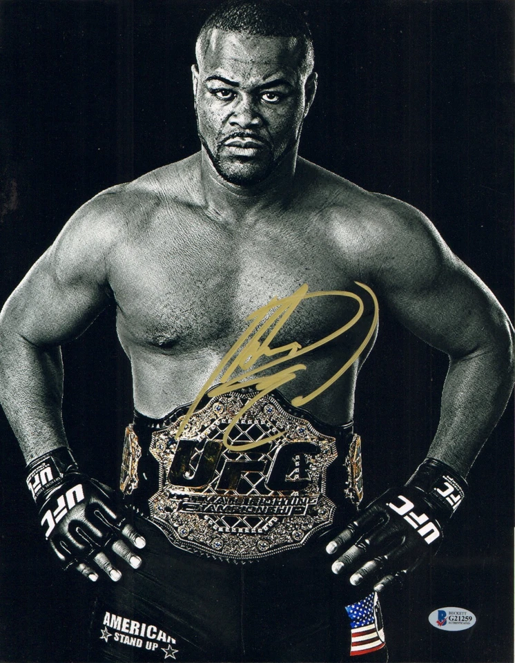 RASHAD EVANS SIGNED AUTO'D 11X14 PHOTO BAS BECKETT COA UFC CHAMPION 92 133 BELT - Image 1 of 1