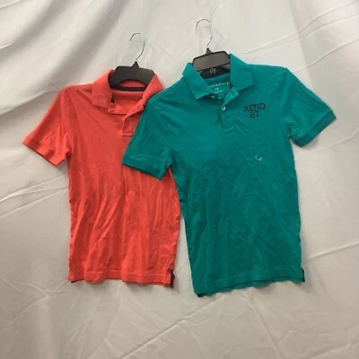 Aeropostale 男式 T 恤 Polo 2 包多色短袖领 XS 码 — 第 1/4 张图片