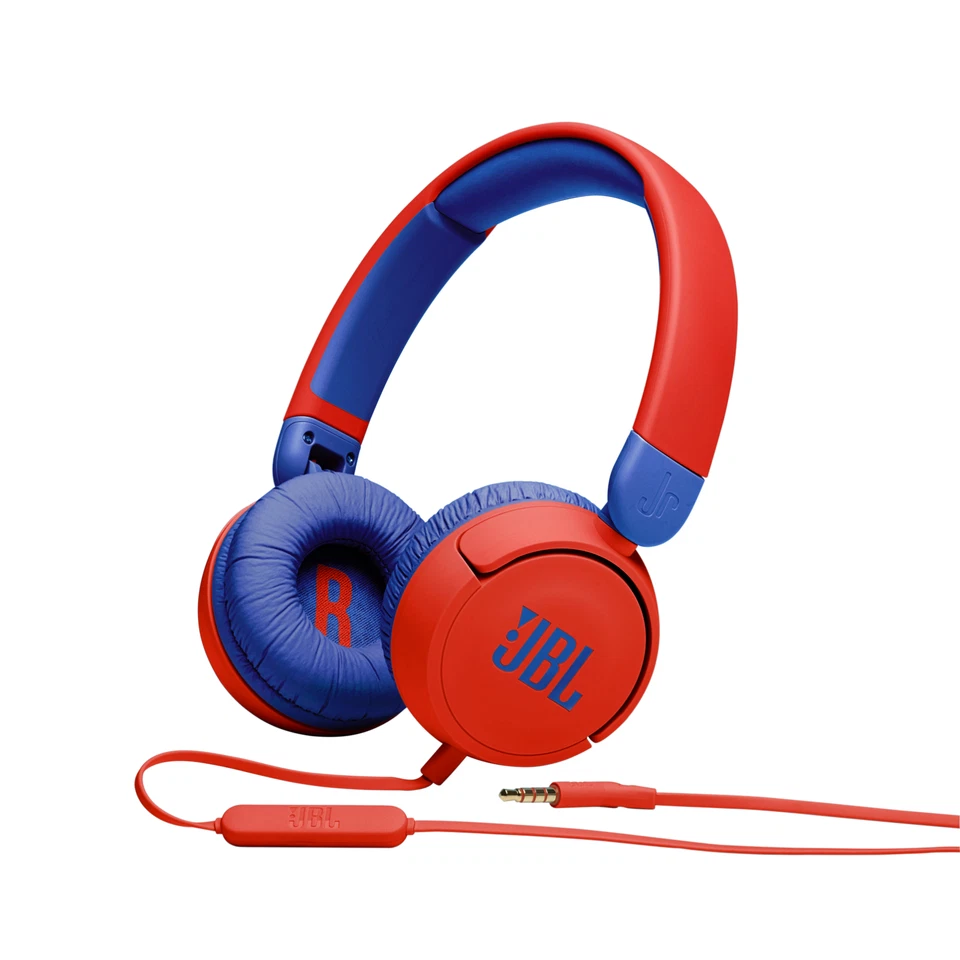 JBL JR 310 Kids Wired On-Ear Headphones With Up To 30Hours Playtime Red Blue