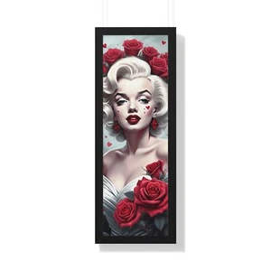 Póster vertical enmarcado "Marilyn Monroe Roses"©️ de CLEArT (ConnieLynnArt) - Imagen 1 de 10