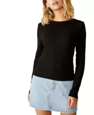 Women's Long Sleeve Shirt Size Medium Black Regular Fit Shirt Cotton On - Image 1 of 4