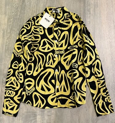Moschino Kids Yellow And Black Shirt Cool Print Size 8 Years Old!  - Image 1 of 4