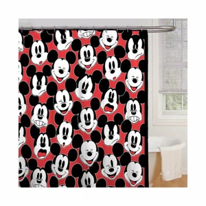 Cortina de ducha de tela cara grande Disney Mickey Mouse baño para niños nueva - Imagen 1 de 1