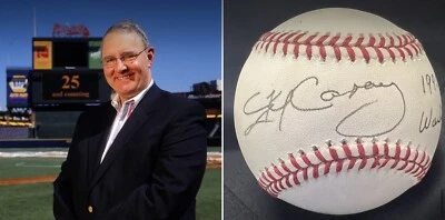 RARE Skip Caray (died 2008) PSA/DNA 1995 WS Signed Baseball Braves Broadcaster - Image 1 of 4