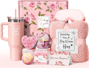 Birthday Gifts for Women Self Care Gifts Get Well Soon Gifts, Rose Relaxing Spa - Picture 1 of 12