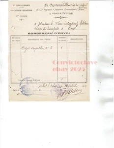 WW1 14-18 Great War 133rd RI Belley Fort Lock 1911 Ain Toul Stamp - Picture 1 of 1
