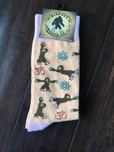 Bigfoot Socks Orange Pink Humorous Gift One Size Fits Most - Picture 1 of 5