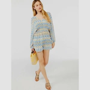 Scoop Romper Camicia Donna Manica con Tasche, Mosaico Ikat, XL 16-18 - Foto 1 di 5