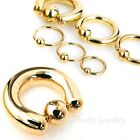 PAIR Gold Plated Surgical Steel Captive Bead Ring Earring & Septum 20G-2G 1/2
