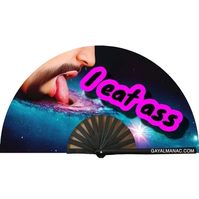 Gay Pride Folding Hand Fans, Funny Large 13" Bamboo Fan with UV Reactive Ink,... - Image 1 of 2