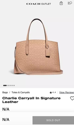 BORSA A TRACOLLA COACH CHARILE 28 KAKI BEIGE PELLE FIRMA C GOFFRATA! Nuovo senza etichette