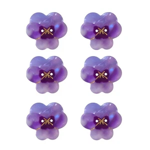 Lila Knöpfe in Stiefmütterchenform zum Basteln, Acetatknopf für Kleidung, Knöpfe für... - Bild 1 von 6