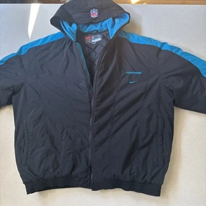 Carolina Panthers Nike Team Vintage Y2K Puffer Jacket XL Missing Zipper - Picture 1 of 16