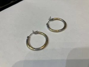 14k two toned gold earrings #109837-1 MGC - Picture 1 of 4