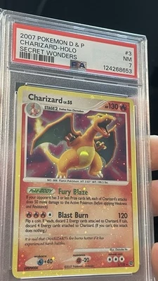 PSA 7 Charizard 3/132 Secret Wonders Holo Bleed, Swirls, 🥚Egg? - Image 1 of 2