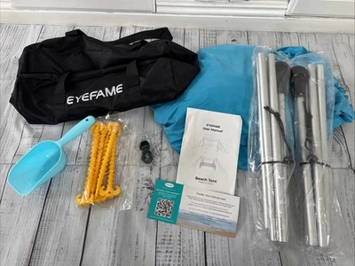 EYEFAME UPF50+ Anti-Wind Beach Tent with Sandproof Private Wind Screen - NEW - Image 1 of 4