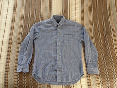 Gitman Bros Vintage Blue Stripe Seersucker Shirt, L - Image 1 of 4